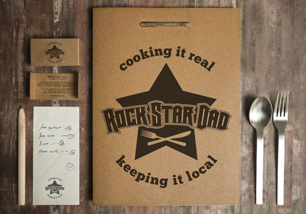 rock star dad food blog logo design brand identity
