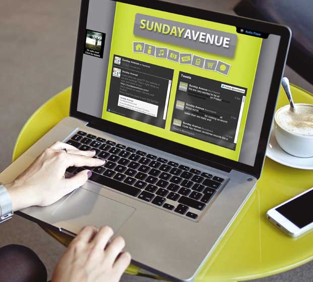 sunday avenue christian band website design coding