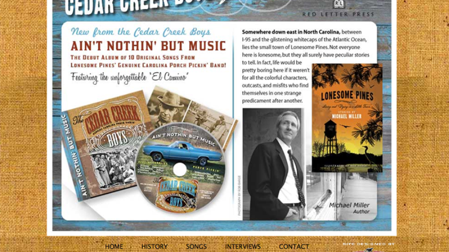 Cedar Creek Boys website designed by Rob Barge, coded by me.